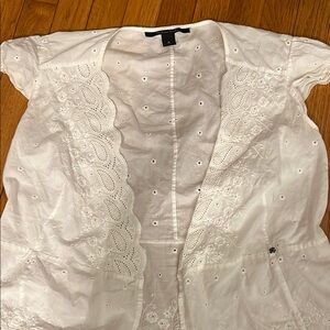 White Eyelet Short Sleeve Top